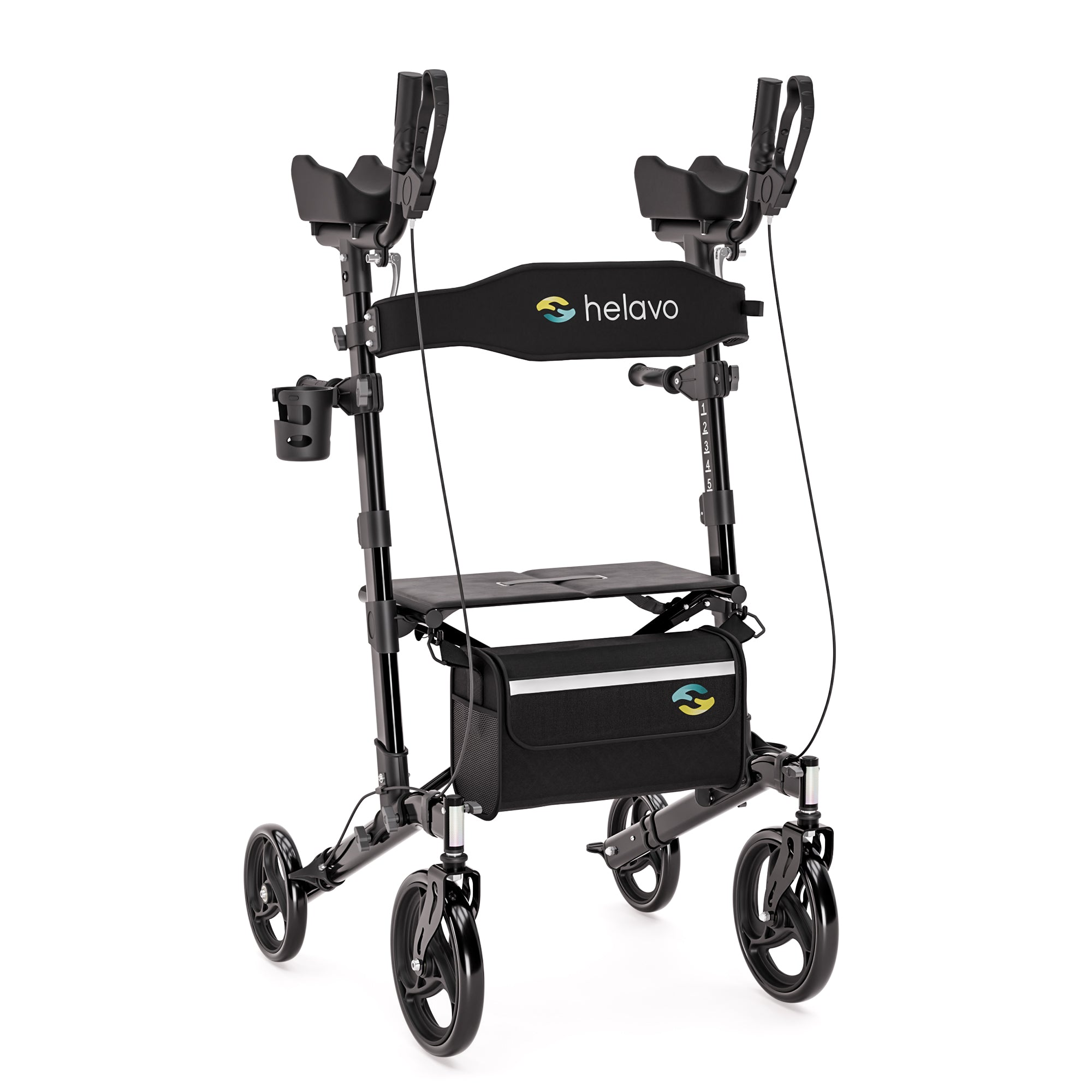 Arthritis-Rollator mit gepolsterten Unterarmstützen H1060 Schwarz