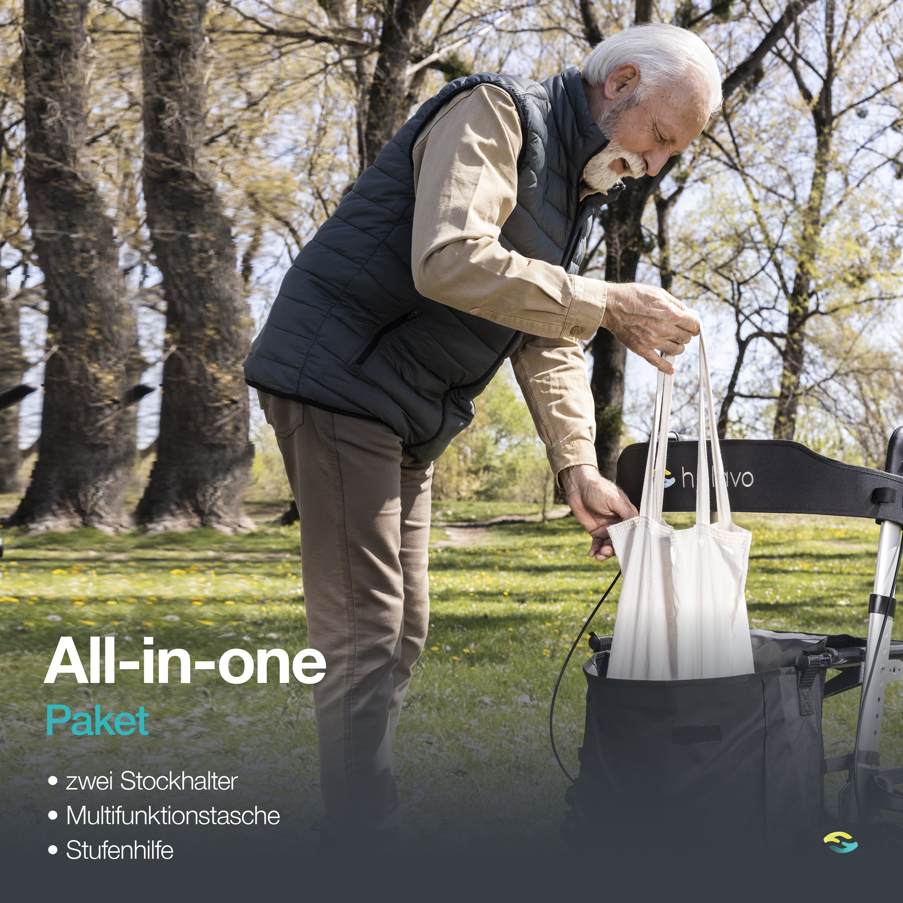 Allround faltbarer Standard-Rollator H1010 Series Silber