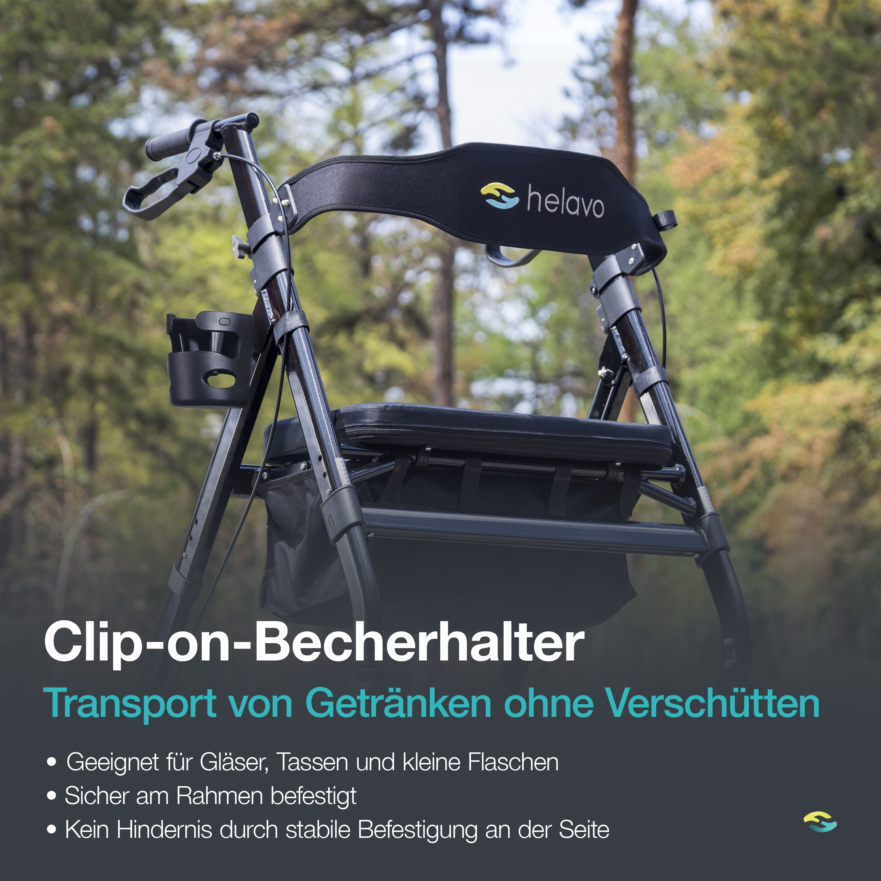 Schwerlastrollator Extra Breiter H1050 Schwarz