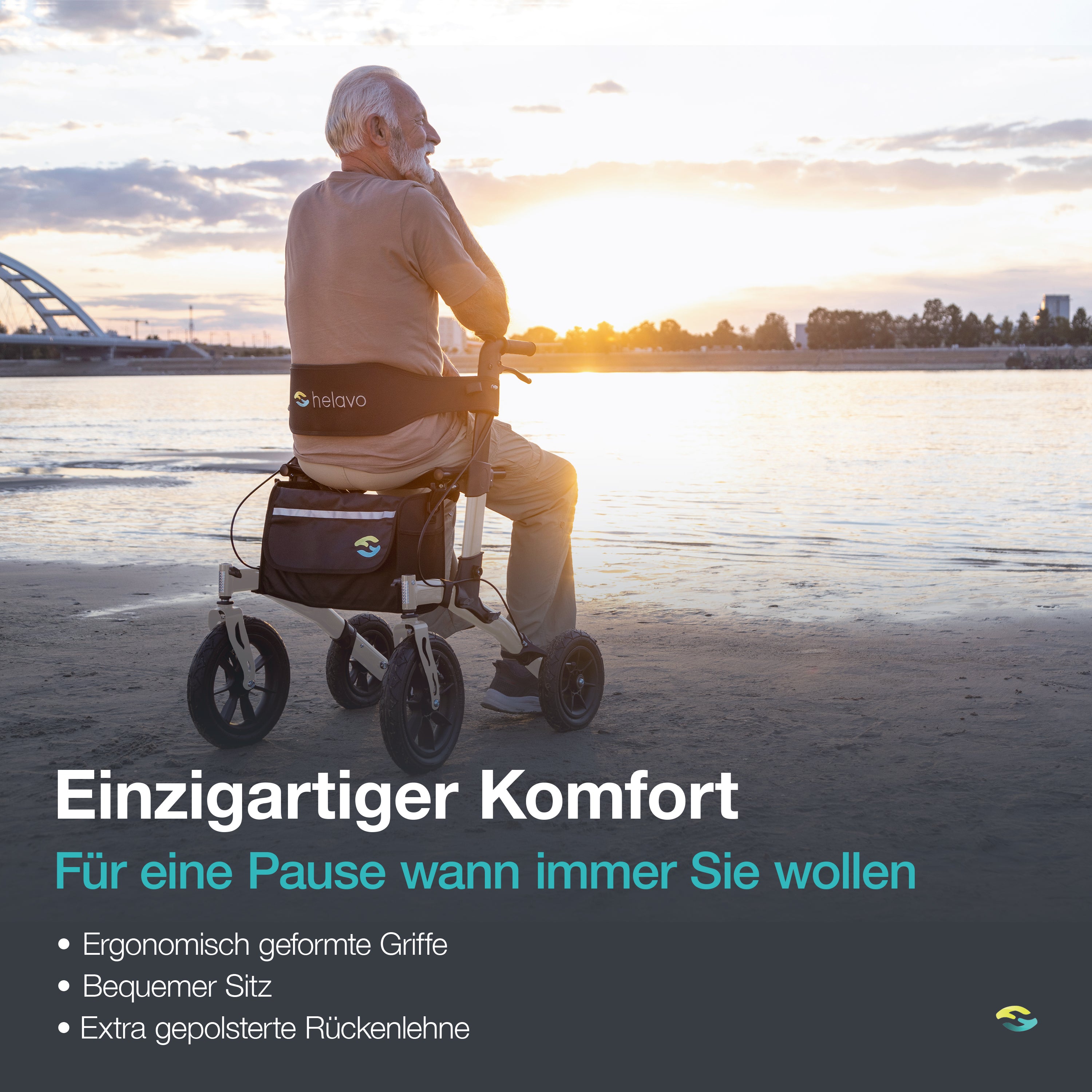 Outdoor-Rollator mit Pannensicheren Vollgummireifen H1140 Series
