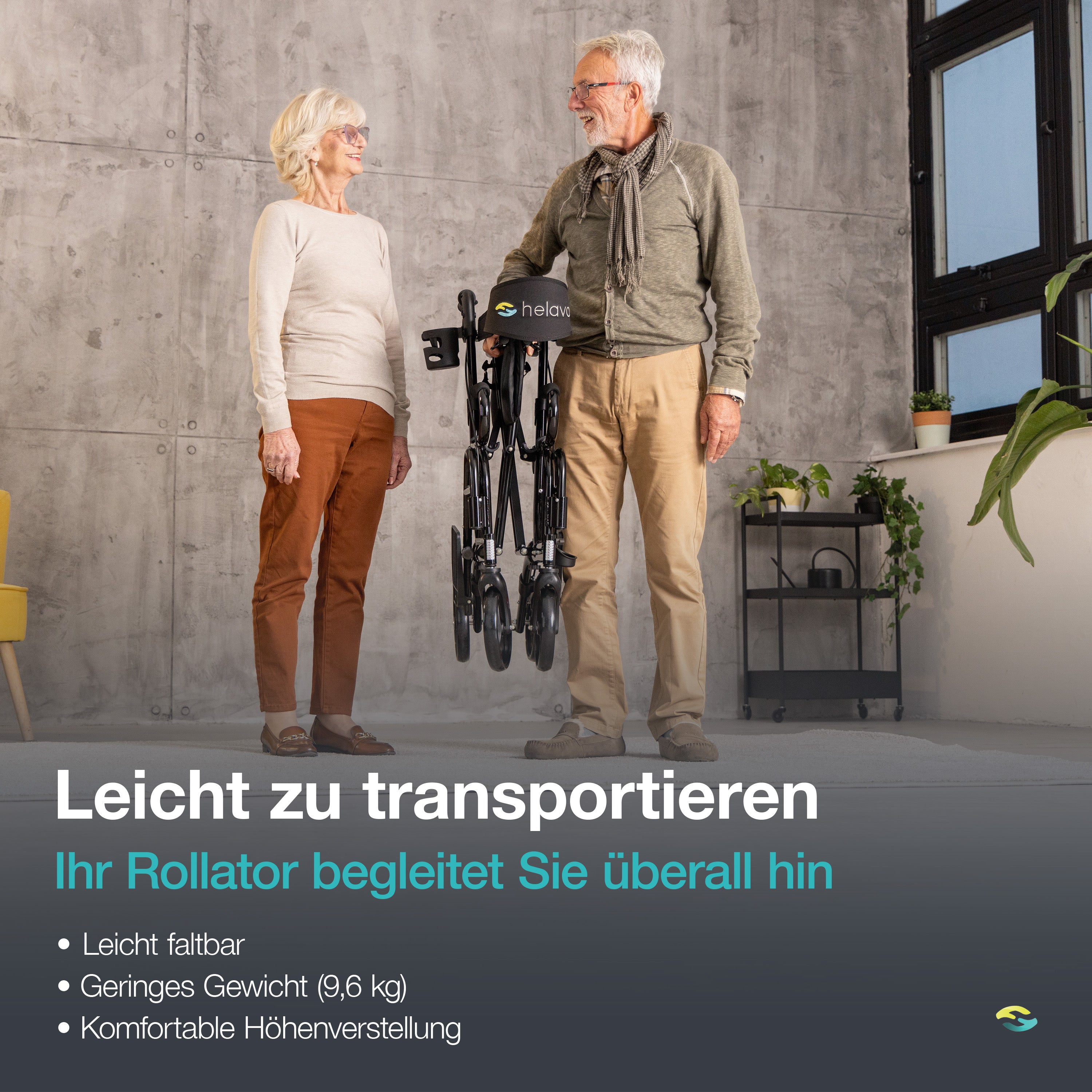 2 in 1 Rollator & Rollstuhl in Einem H1070 Schwarz