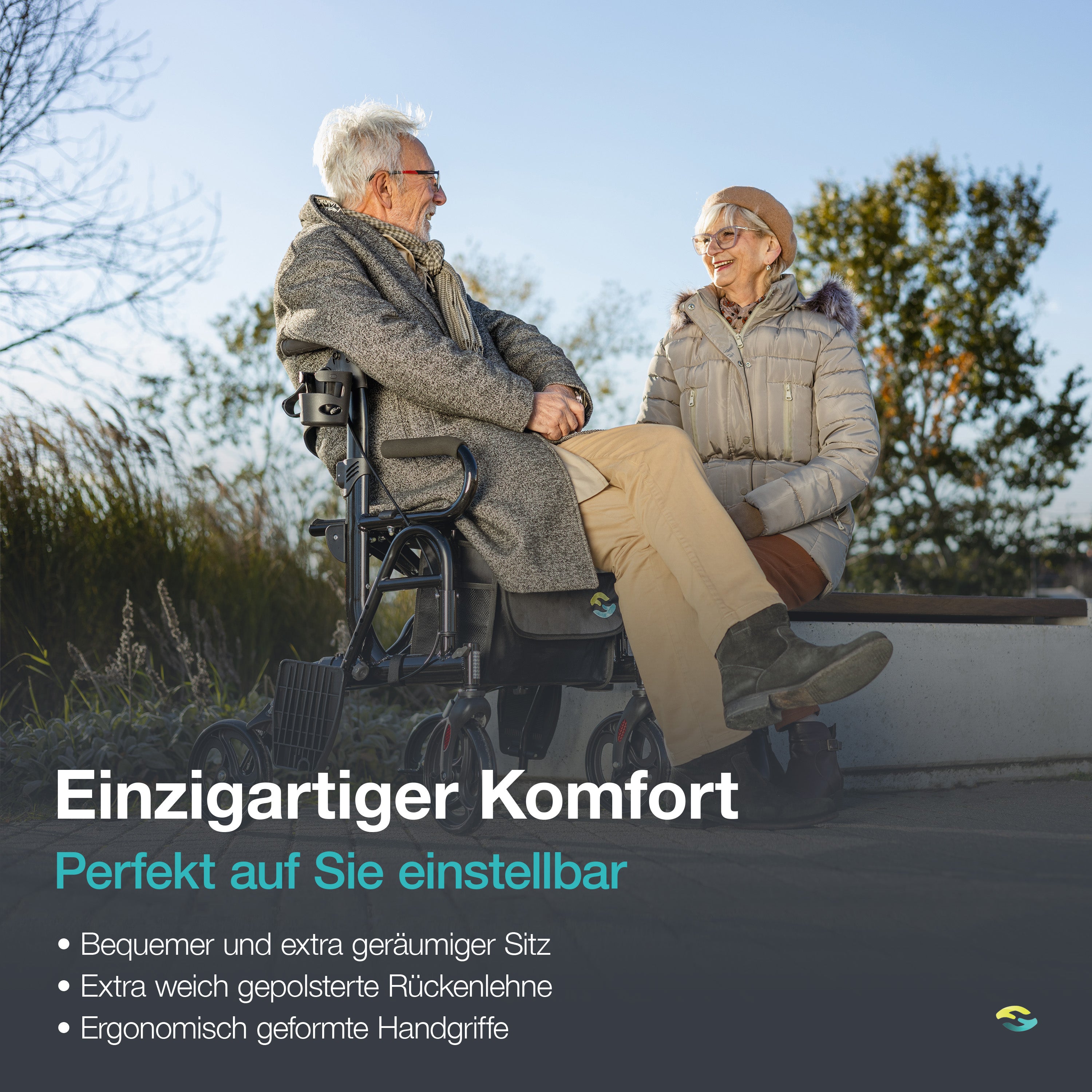 2 in 1 Rollator & Rollstuhl in Einem H1070 Schwarz