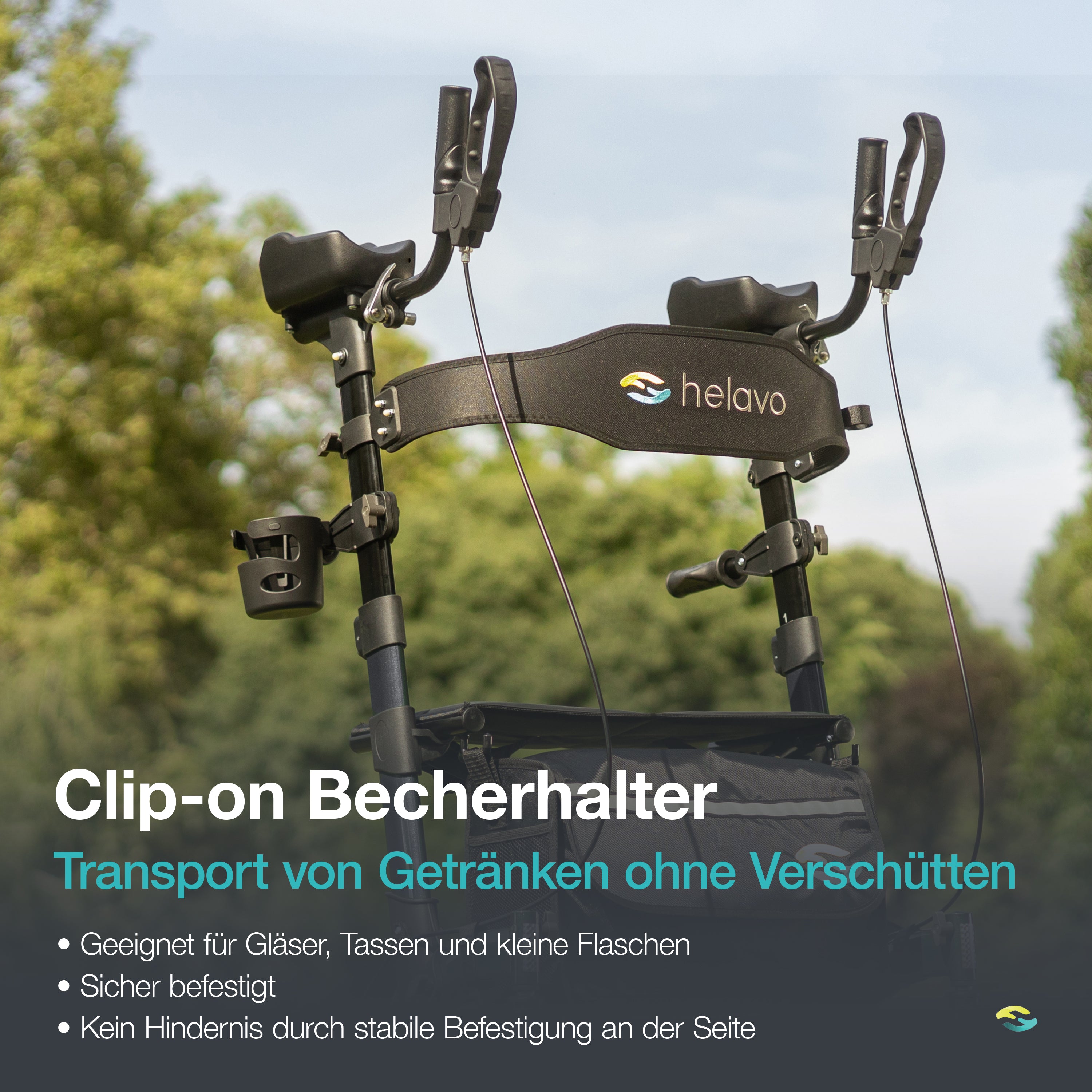 Arthritis-Rollator mit gepolsterten Unterarmstützen H1060 Schwarz