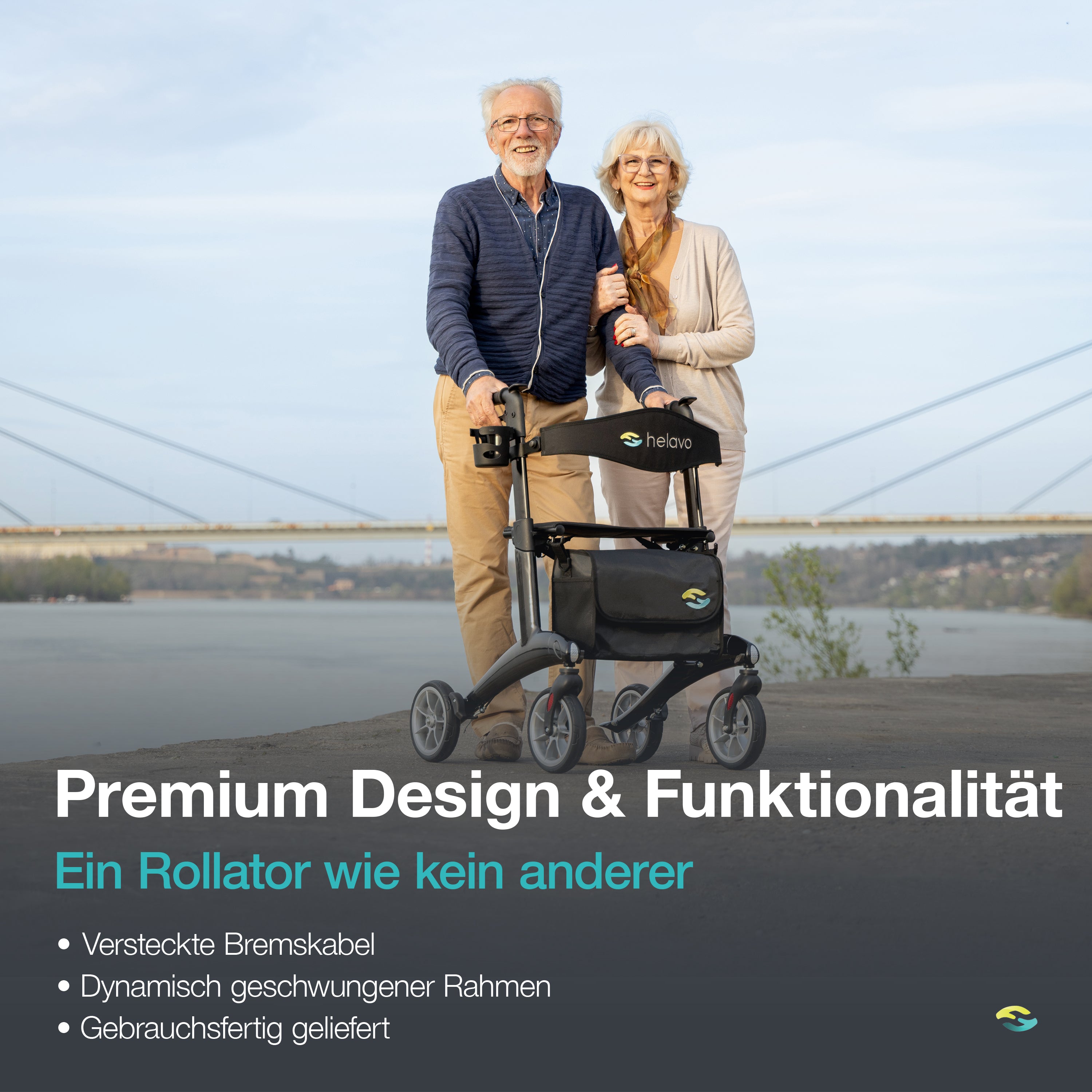 Ultraleichter Carbon-Rollator H1210 Schwarz