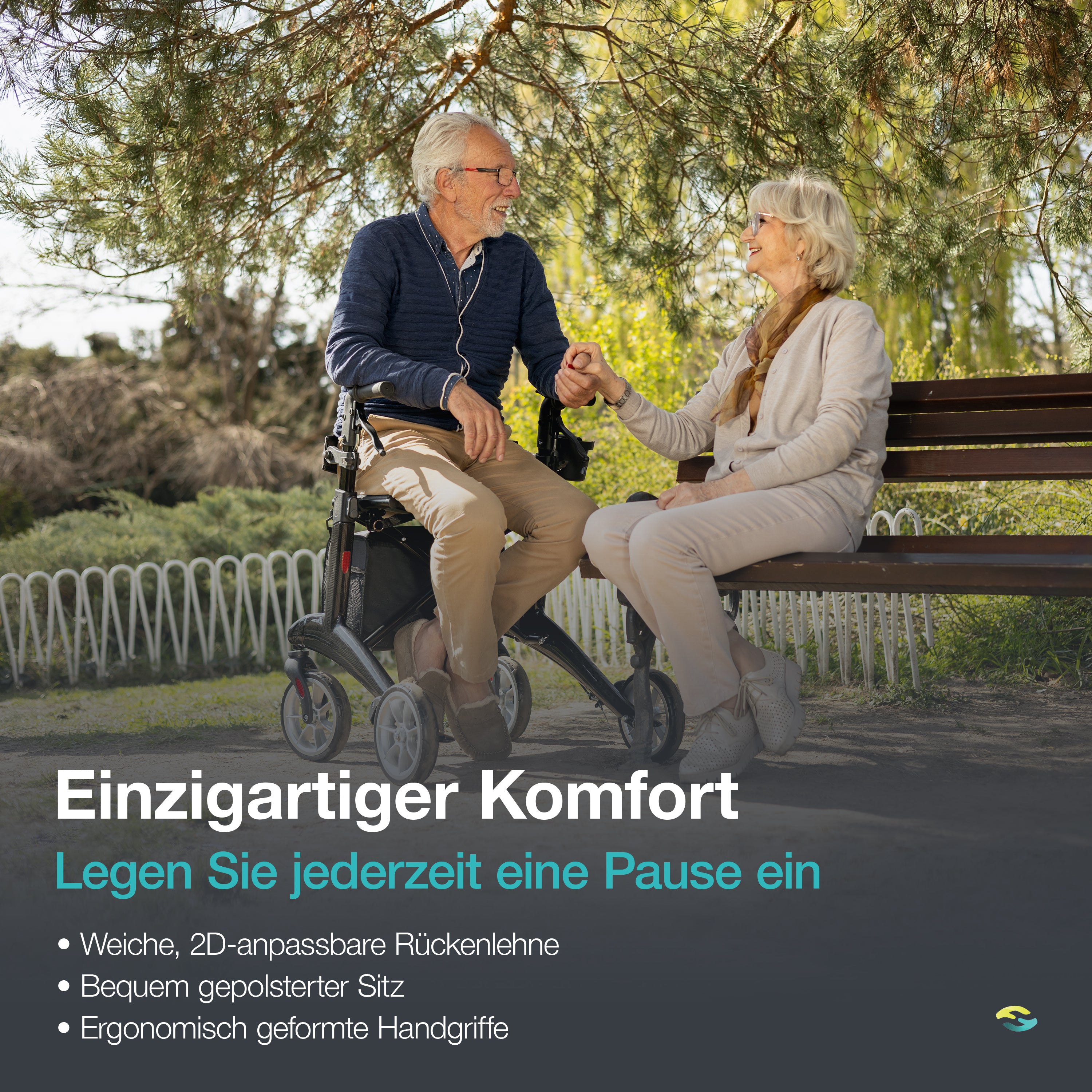 Ultraleichter Carbon-Rollator H1210 Schwarz