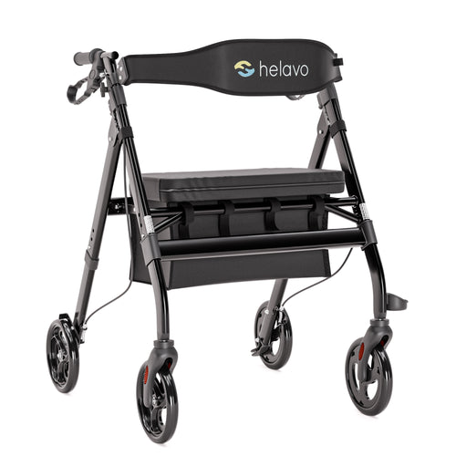 Schwerlastrollator Extra Breiter H1050 Schwarz