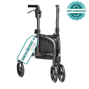Generalüberholt 3 Räder Rollator Schmal mit Doppelten Vorderrädern H1080 Schwarz