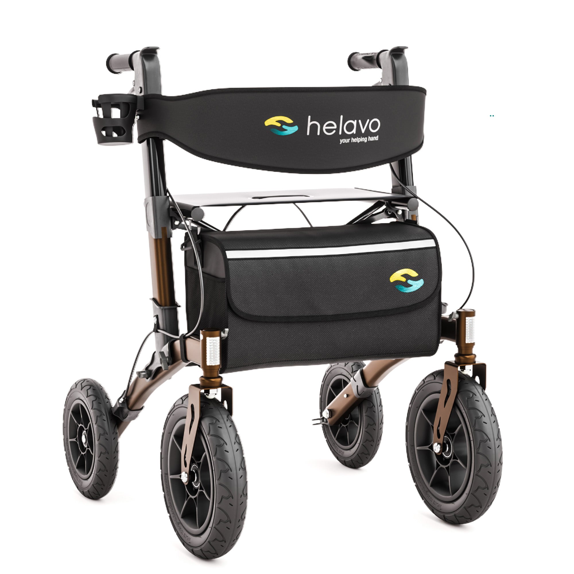 Outdoor-Rollator mit Pannensicheren Vollgummireifen H1140 Series Braun