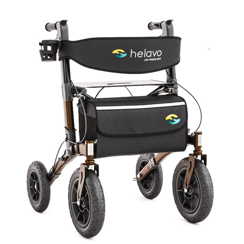 Outdoor-Rollator mit Pannensicheren Vollgummireifen H1140 Series Braun