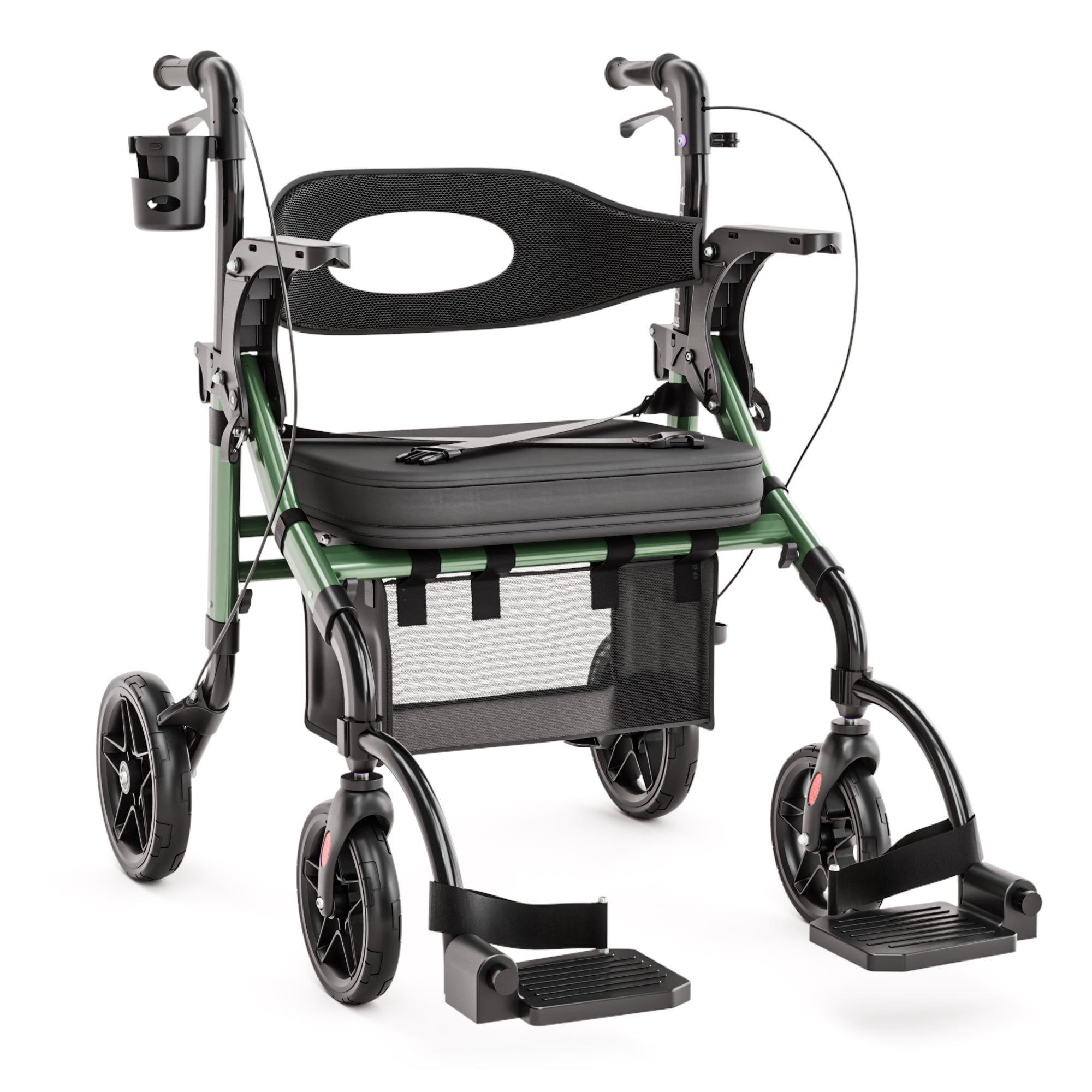 2 in 1 Rollator & Rollstuhl in Einem H1170 Grün