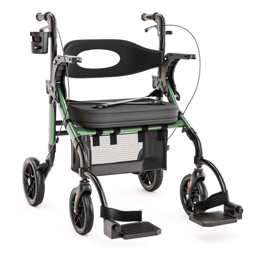 2 in 1 Rollator & Rollstuhl in Einem H1170 Grün
