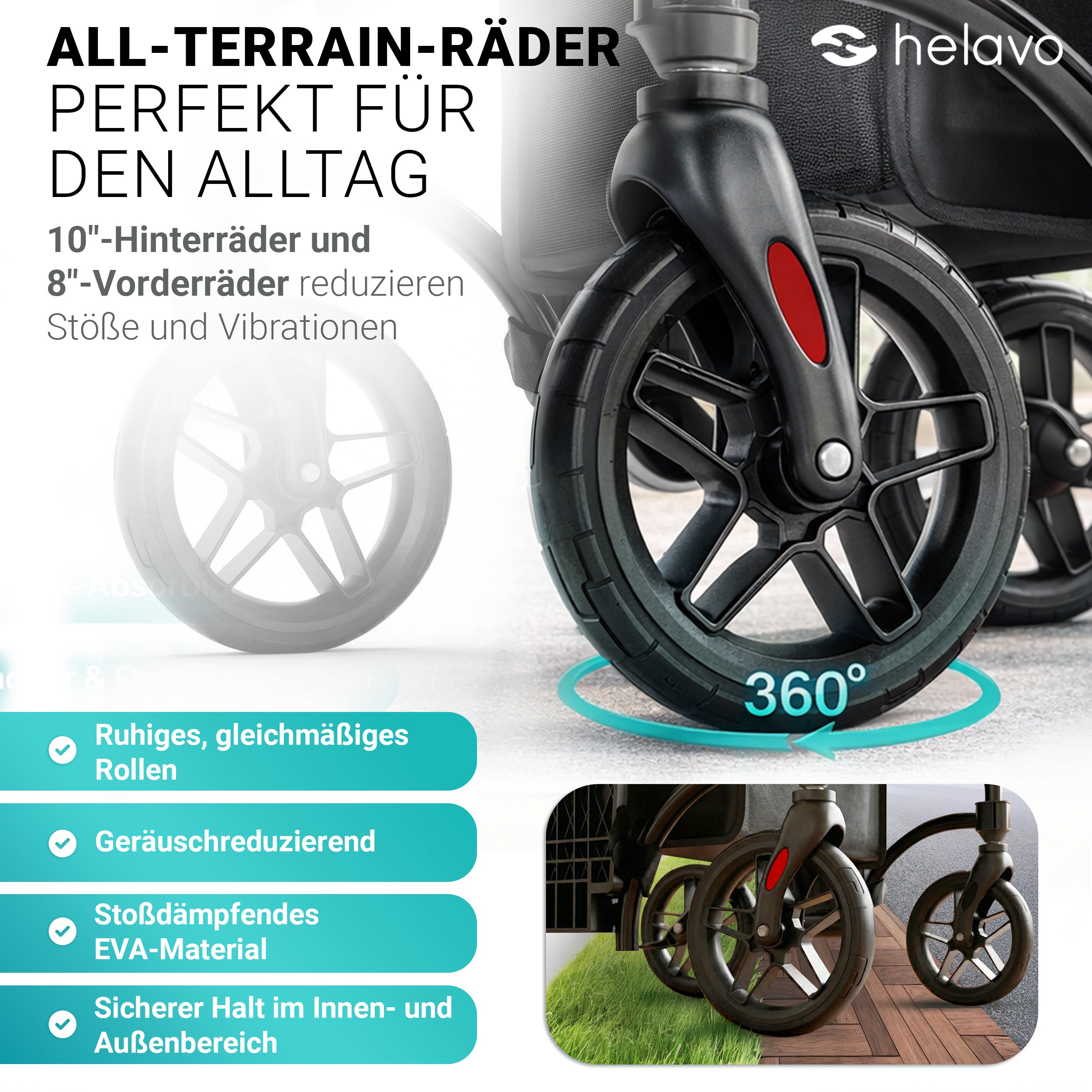 2 in 1 Rollator & Rollstuhl in Einem H1170 Grün