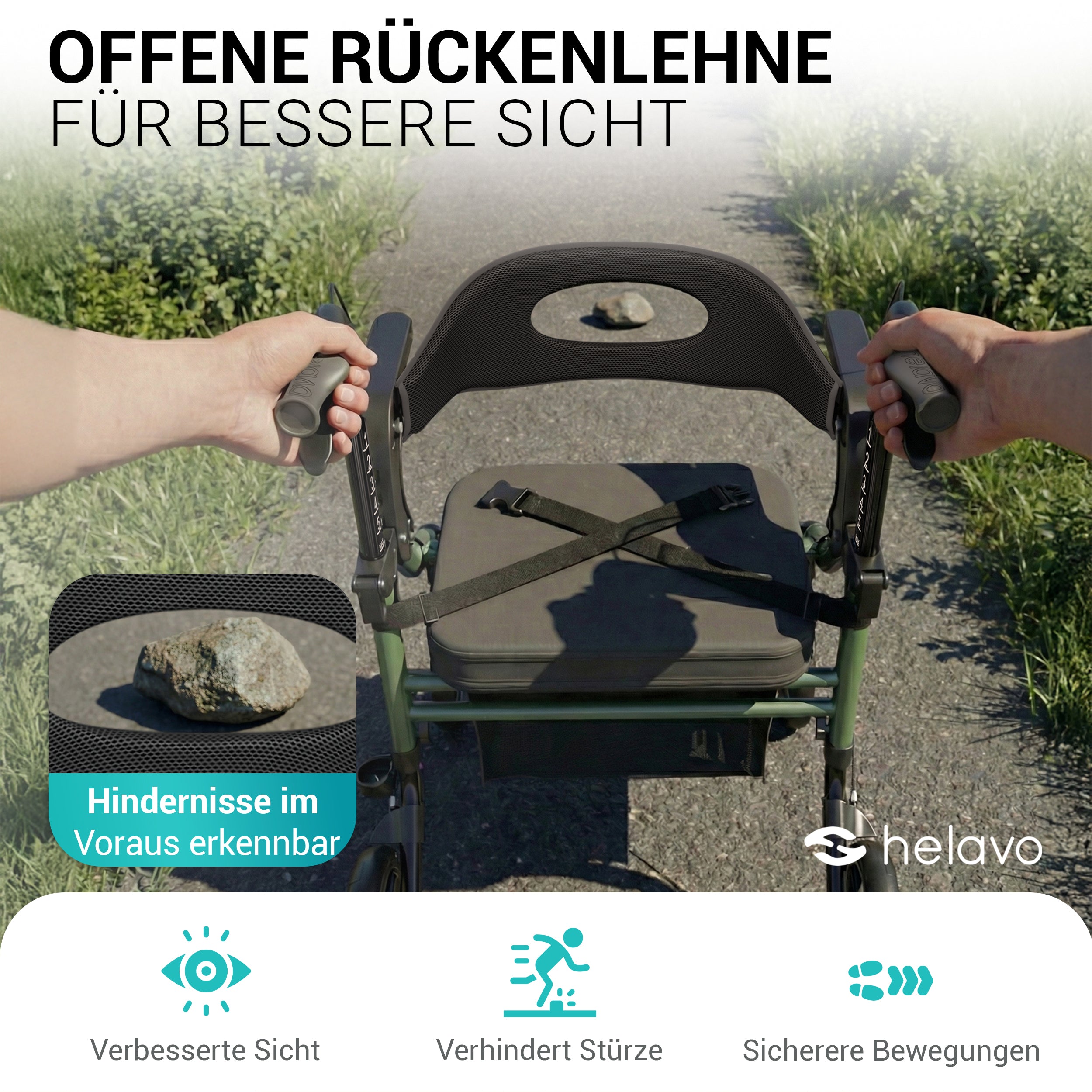 2 in 1 Rollator & Rollstuhl in Einem H1170 Grün