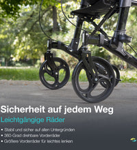 Helavo faltbarer Arthritis Rollator mit gepolsterten Unterarmauflagen - Leichter Aluminium Rollator mit weichen Armstützen und Sitz