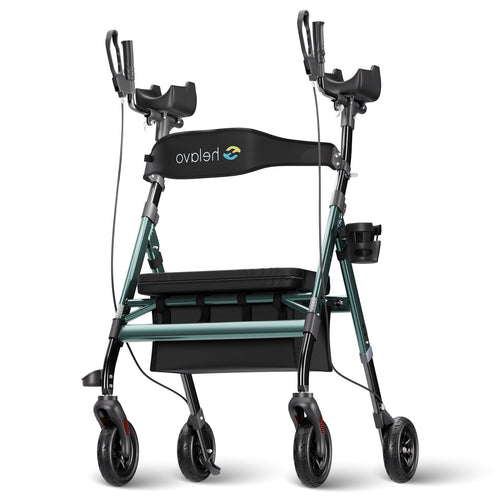 Extra breiter Schwerlastrollator Arthritis-Rollator mit Armauflagen H1360 Grün