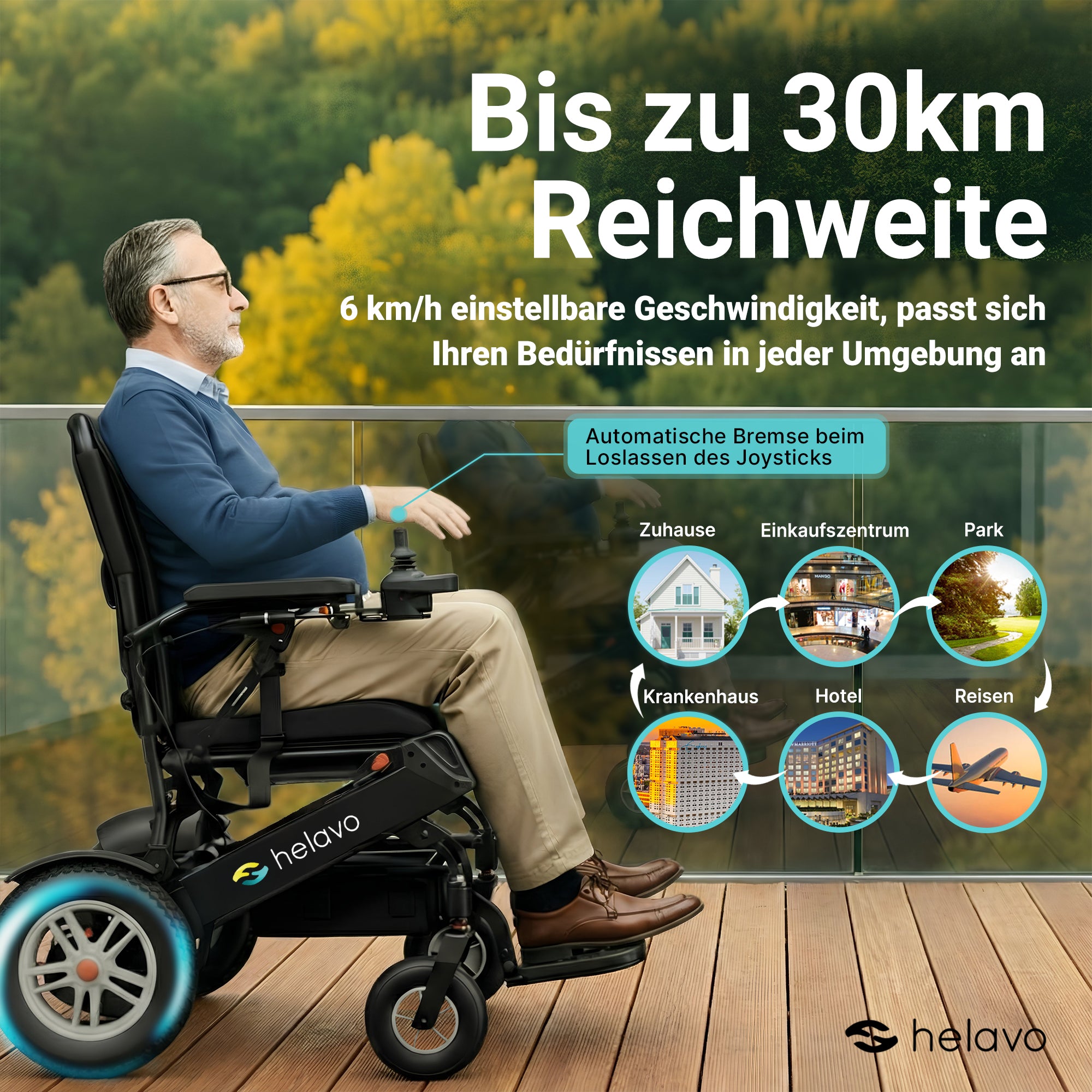 Breiter Geländerollstuhl Elektrisch für Erwachsene – schnell faltbarer Elektrorollstuhl H2010