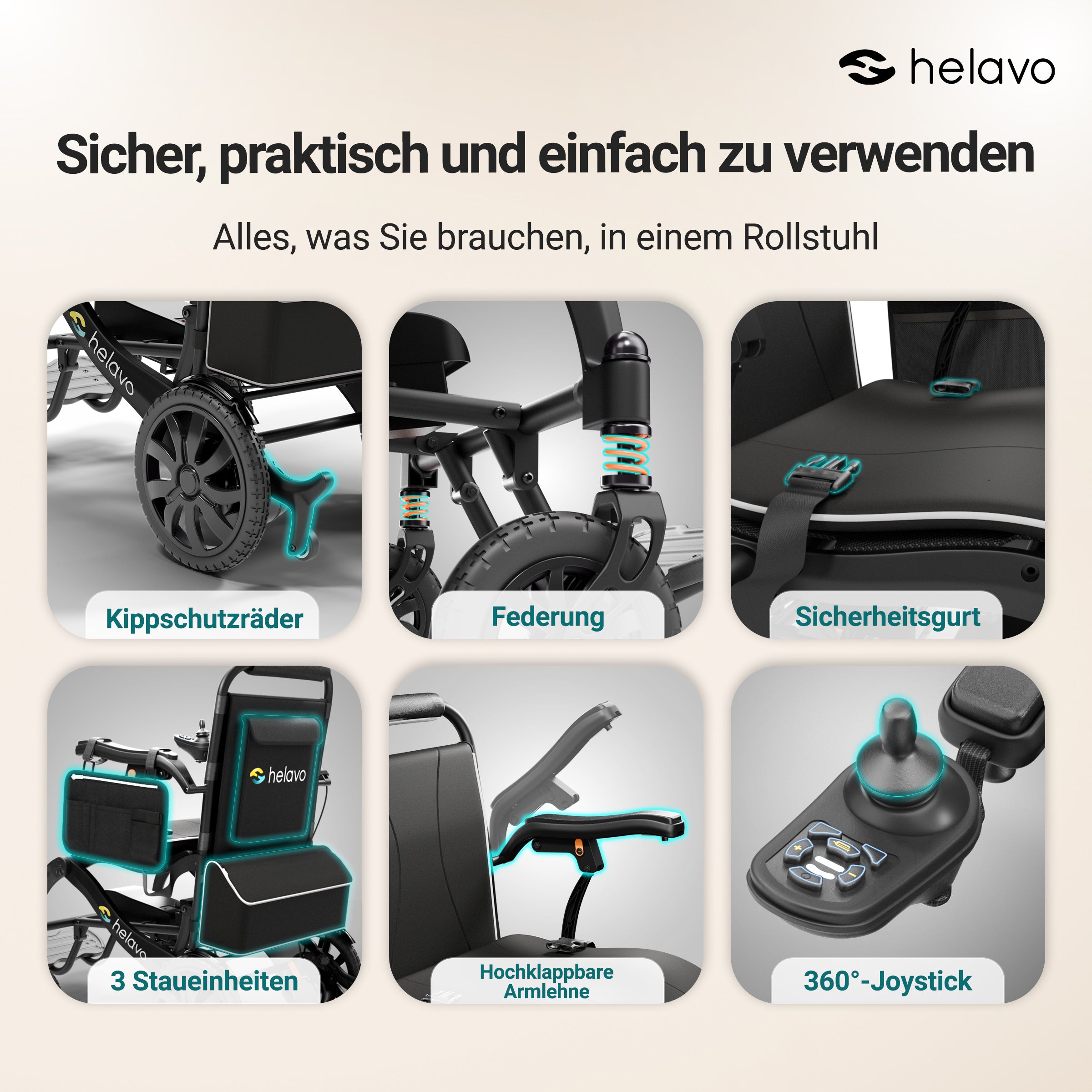 Elektro-Rollstuhl – ultraleicht mit Magnesium- & Carbonrahmen H2320